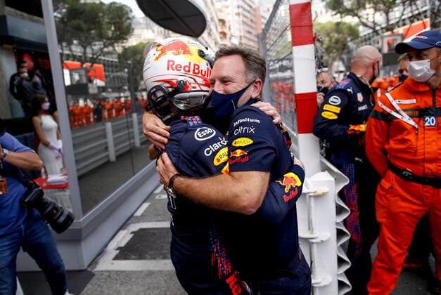 33 Max Verstappen NED, Red Bull Racing , Christian Horner GBR, Red Bull Racing , F1 Grand Prix of Monaco at Circuit de Monaco on May 23, 2021 in Monte Carlo, Monaco Photo by HOCH ZWEI Monte Carlo Monaco