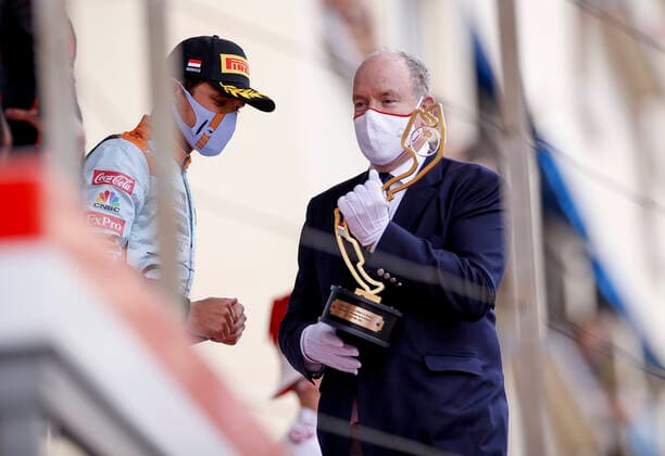 4 Lando Norris GBR, McLaren F1 Team , Prince Albert II of Monaco, F1 Grand Prix of Monaco at Circuit de Monaco on May 23, 2021 in Monte Carlo, Monaco Photo by HOCH ZWEI Monte Carlo Monaco