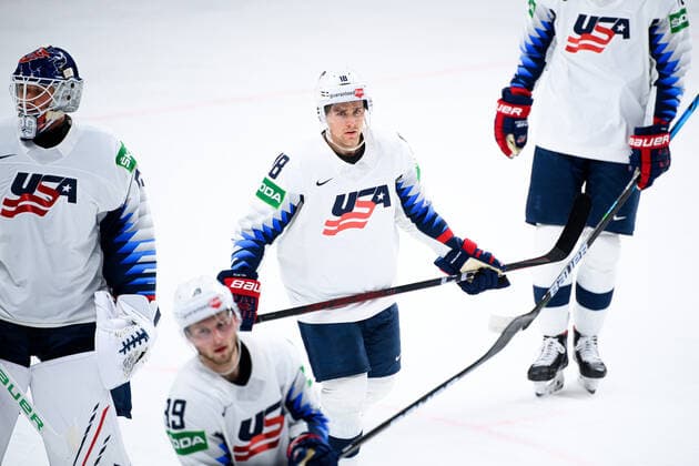 210523 Jack Drury of USA during the 2021 IIHF Ice Hockey World Championship game between Canada and USA on May 23, 2021 in Riga Photo Simon Hastegard BILDBYRAN kod SH SH0112 ishockey ice hockey ishockey vm iihf ice hockey world championship canada kanada usa day 3 bbeng,  Copyright: SIMONxHASTEGARD BB210523SH214