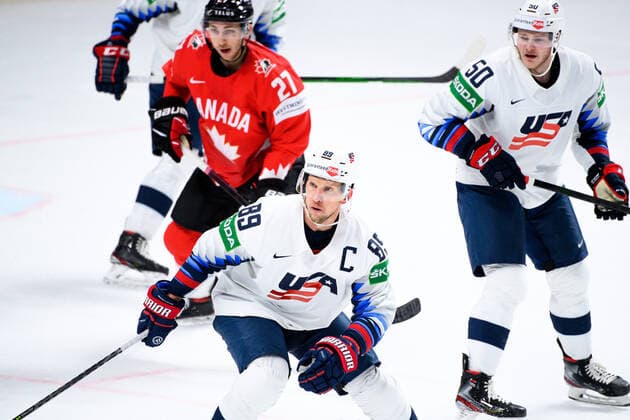 210523 Justin Abdelkader of USA during the 2021 IIHF Ice Hockey World Championship game between Canada and USA on May 23, 2021 in Riga Photo Simon Hastegard BILDBYRAN kod SH SH0112 ishockey ice hockey ishockey vm iihf ice hockey world championship canada kanada usa day 3 bbeng,  Copyright: SIMONxHASTEGARD BB210523SH216