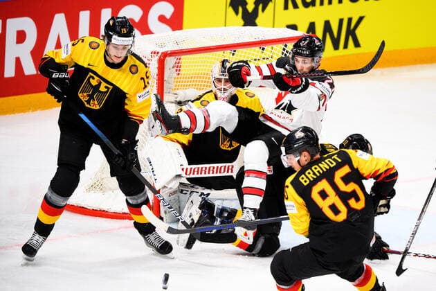 210524 Michael Bunting of Canada during the 2021 IIHF Ice Hockey World Championship game between Germany and Canada on May 24, 2021 in Riga Photo Simon Hastegard BILDBYRAN kod SH SH0113 ishockey ice hockey ishockey vm iihf ice hockey world championship germany tyskland canada kanada day 4 bbeng,  Copyright: SIMONxHASTEGARD BB210524SH031