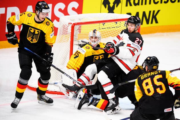 210524 Michael Bunting of Canada during the 2021 IIHF Ice Hockey World Championship game between Germany and Canada on May 24, 2021 in Riga Photo Simon Hastegard BILDBYRAN kod SH SH0113 ishockey ice hockey ishockey vm iihf ice hockey world championship germany tyskland canada kanada day 4 bbeng,  Copyright: SIMONxHASTEGARD BB210524SH035