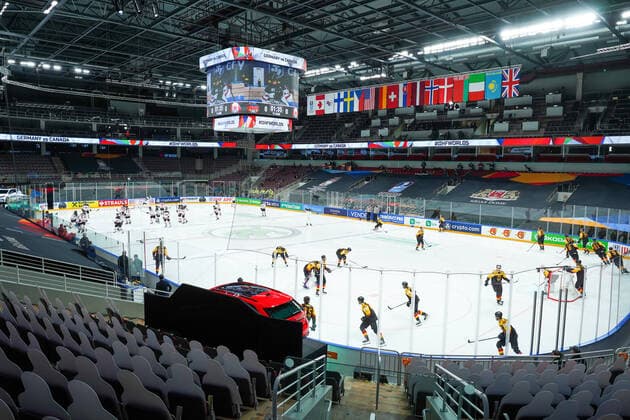 24 05 2021, Riga, Arena Riga, Germany vs Canada 2021 IIHF Ice Hockey World Championship , all in place for Germany vs Canada Riga Riga Latvia  Copyright: xJustPictures.ch JarixPestelaccix