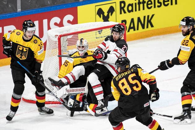 May 24, 2021, Riga, Latvia: Riga, Latvia, Arena Riga, May 24, 2021, GER vs CAN __ 24 05 2021 during World Championship, WM, Weltmeisterschaft 2021 - Germany vs Canada - Ice hockey, Eishockey Ice Hockey - World Championship 2021 - Germany vs Canada, riga, Latvia - ZUMAl164 20210524_zsa_l164_045 Copyright: xAndreaxRex