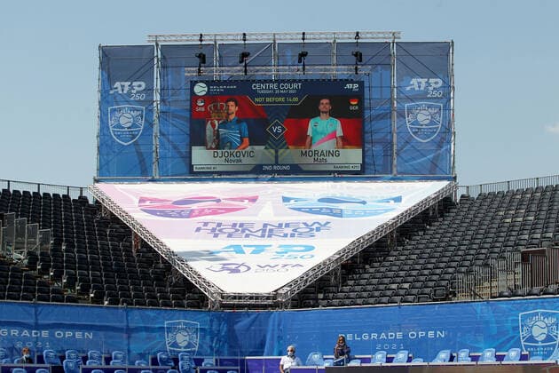 25.05.2021 Belgrade(Serbia) ATP, Tennis Herren Belgrade Open men s tennis singles Display before match Novak Djokovic-Mats Moraing :