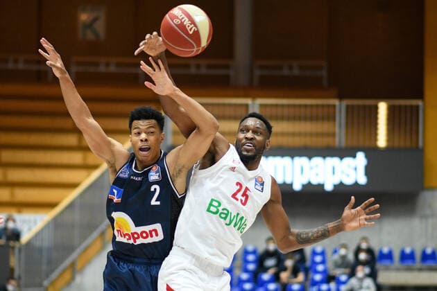 Basketball, BBL, Playoffs, HAKRO Merlins Crailsheim - FC Bayern Munich