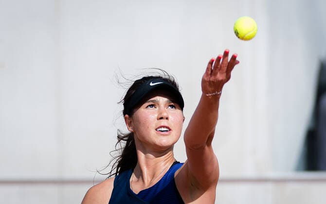 May 25, 2021, PARIS, FRANCE: Natalia Vikhlyantseva of Russia in action during the first qualifications round at the 2021 Roland Garros Grand Slam Tournament PARIS FRANCE - ZUMAa181 20210525_zaa_a181_026 Copyright: xRobxPrangex
