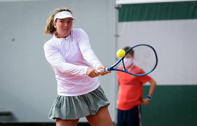 May 25, 2021, PARIS, FRANCE: Coco Vandeweghe of the United States in action during the first qualifications round at the 2021 Roland Garros Grand Slam Tournament PARIS FRANCE - ZUMAa181 20210525_zaa_a181_042 Copyright: xRobxPrangex