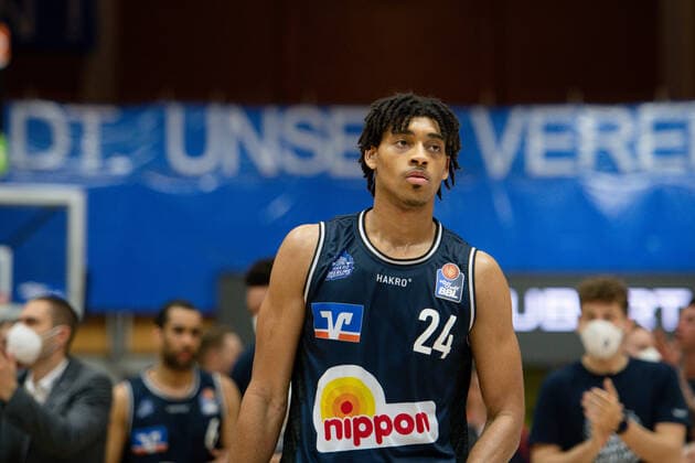 Jeremy Jones HAKRO Merlins Crailsheim is disappointed with the defeat, GER, HAKRO Merlins Crailsheim vs FC Bayern Basketball, 25 05 2021, Play Off Quarterfinal Game 4, Basketball Bundesliga, Season 2020 2021 GER, HAKRO Merlins Crailsheim vs FC Bayern Basketball, 25 05 2021, Play Off Quarterfinal Game 4, Basketball Bundesliga, Season 2020 2021 Crailsheim Copyright: xEibnerxPressefoto MichaelxMemmlerx EP_MMR