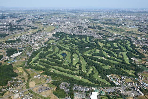 FILE : Kasumigaseki Country Club Aerial view of Kasumigaseki Country Club (back) in Kawagoe, Japan, shot in October 2013. Kasumigaseki CC is the venue for golf at the Tokyo 2020 Summer Olympic Games, Olympische Spiele, Olympia, OS Noxthirdxpartyxsales  (22332146)