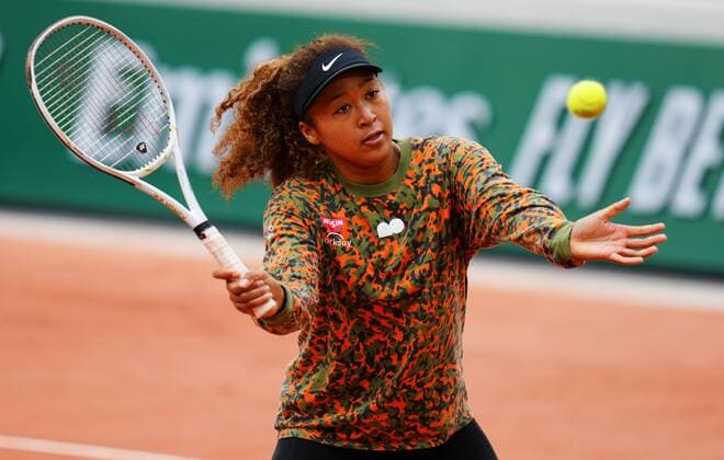 Mandatory Credit: Photo by Javier Garcia BPI Shutterstock (11973071cy) Naomi Osaka of Japan during practice French Open Tennis, Wednesday Previews, Roland Garros, Paris, France - 26 May 2021 French Open Tennis, Wednesday Previews, Roland Garros, Paris, France - 26 May 2021  Copyright: xJavierxGarcia BPI Shutterstockx 11973071cy