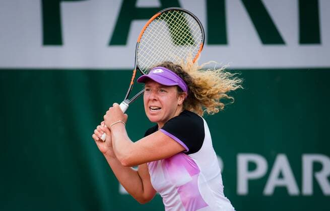 Mandatory Credit: Photo by Rob Prange Shutterstock (11973072bi) Anna-Lena Friedsam of Germany in action during the second qualifications round at the 2021 Roland Garros Grand Slam Tournament French Open Tennis, Wednesday Previews, Roland Garros, Paris, France - 26 May 2021 French Open Tennis, Wednesday Previews, Roland Garros, Paris, France - 26 May 2021  Copyright: xRobxPrange Shutterstockx 11973072bi