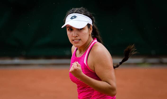 Mandatory Credit: Photo by Rob Prange Shutterstock (11973072ay) Maria Camila Osorio Serrano of Colombia in action during the second qualifications round at the 2021 Roland Garros Grand Slam Tournament French Open Tennis, Wednesday Previews, Roland Garros, Paris, France - 26 May 2021 French Open Tennis, Wednesday Previews, Roland Garros, Paris, France - 26 May 2021  Copyright: xRobxPrange Shutterstockx 11973072ay