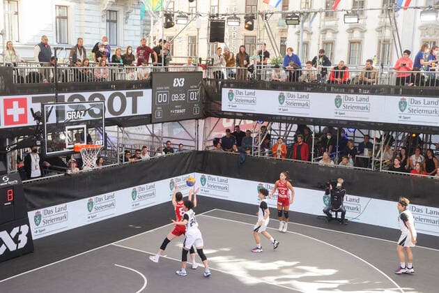 BASKETBALL - FIBA 3x3 Olympic Qualifying GRAZ,AUSTRIA,26.MAY.21 - BASKETBALL - FIBA 3x3 Olympic Qualifying, women, AUT vs TPE. Image shows both teams.  GEPAxpictures xChristianxWalgram