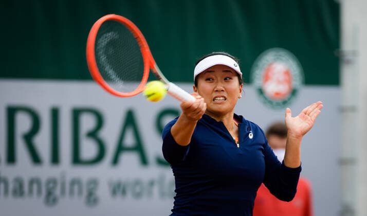 May 26, 2021: Claire Liu of the United States in action during the second qualifications round of the 2021 Roland Garros Grand Slam Tournament against Hailey Baptiste of the United States - ZUMAa181 20210526_zaa_a181_203 Copyright: xRobxPrangex