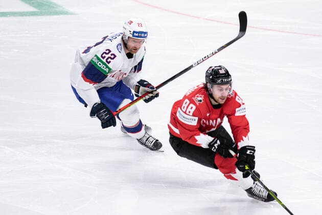 May 26, 2021, Riga, Latvia: Riga, Latvia, Arena Riga, May 26, 2021, Mangiapane (Canada) ..Roymark (Norway) during World Championship, WM, Weltmeisterschaft 2021 - Canada vs Norway - Ice hockey, Eishockey Ice Hockey - World Championship 2021 - Canada vs Norway, riga, Latvia - ZUMAl164 20210526_zsa_l164_056 Copyright: xAndreaxRex