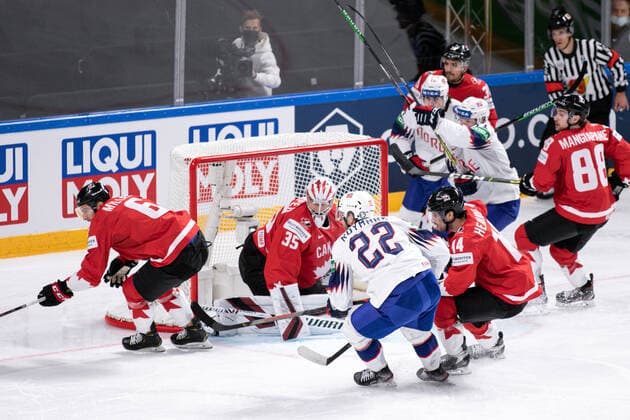 May 26, 2021, Riga, Latvia: Riga, Latvia, Arena Riga, May 26, 2021, Miller (Canada) ..Henrique (Canada) ..Kuemper (Canada) ..Roymark (Norway) during World Championship, WM, Weltmeisterschaft 2021 - Canada vs Norway - Ice hockey, Eishockey Ice Hockey - World Championship 2021 - Canada vs Norway, riga, Latvia - ZUMAl164 20210526_zsa_l164_100 Copyright: xAndreaxRex