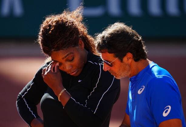 Mandatory Credit: Photo by Javier Garcia BPI Shutterstock (11975057bh) Serena Williams with coach Patrick Moratoglou during her first practice session of the tournament French Open Tennis, Wednesday Previews, Roland Garros, Paris, France - 27 May 2021 French Open Tennis, Wednesday Previews, Roland Garros, Paris, France - 27 May 2021  Copyright: xJavierxGarcia BPI Shutterstockx 11975057bh