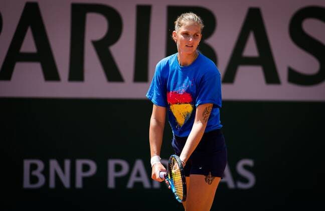 Mandatory Credit: Photo by Rob Prange Shutterstock (11975059bi) Karolina Pliskova of the Czech Republic during practice ahead of the 2021 Roland Garros Grand Slam Tournament French Open Tennis, Wednesday Previews, Roland Garros, Paris, France - 27 May 2021 French Open Tennis, Wednesday Previews, Roland Garros, Paris, France - 27 May 2021  Copyright: xRobxPrange Shutterstockx 11975059bi