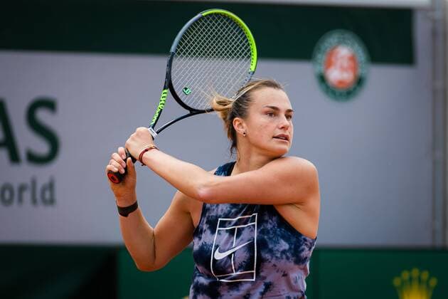 Mandatory Credit: Photo by Rob Prange Shutterstock (11975059ax) Aryna Sabalenka of Belarus during practice ahead of the 2021 Roland Garros Grand Slam Tournament French Open Tennis, Wednesday Previews, Roland Garros, Paris, France - 27 May 2021 French Open Tennis, Wednesday Previews, Roland Garros, Paris, France - 27 May 2021  Copyright: xRobxPrange Shutterstockx 11975059ax