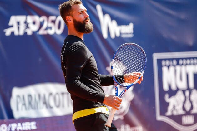 May 27, 2021, Parma, Italy: Parma, Italy, Montechiarugolo, May 27, 2021, Benoit Paire during double tennis match ATP, Tennis Herren 250 during ATP 250 Emilia Romagna Open 2021 - Tennis Internationals Tennis Internationals - ATP 250 Emilia Romagna Open 2021, parma, Italy - ZUMAl164 20210527_zsa_l164_012 Copyright: xRobertaxCorradinx