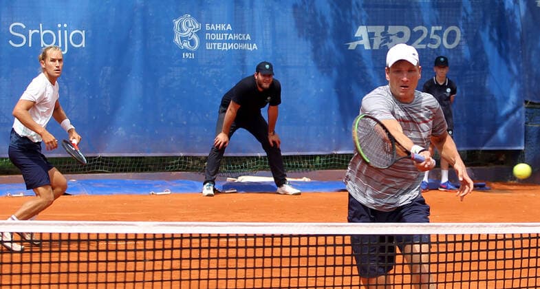 27.05.2021 Belgrade(Serbia) ATP, Tennis Herren Belgrade Open men s tennis doubles semi final Andre Goransson(R) Sweden, Rafael Matos(L) Brazil :