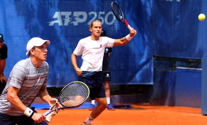 27.05.2021 Belgrade(Serbia) ATP, Tennis Herren Belgrade Open men s tennis doubles semi final Andre Goransson(L) Sweden, Rafael Matos(R) Brazil :