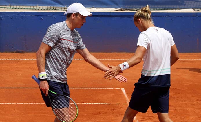 27.05.2021 Belgrade(Serbia) ATP, Tennis Herren Belgrade Open men s tennis doubles semi final Andre Goransson(L) Sweden, Rafael Matos(R) Brazil :