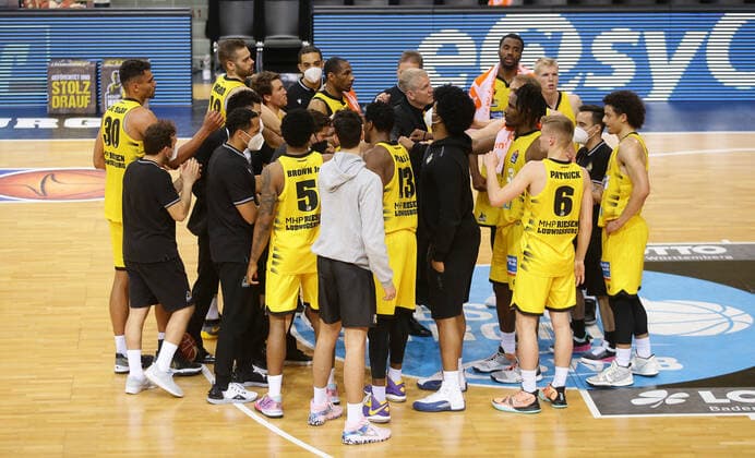 Ludwigsburg , Basketball easyCredit BBL Bundesliga , Quarterfinal Game 5, MHP RIESEN Ludwigsburg vs Brose Bamberg , Cheering Giants