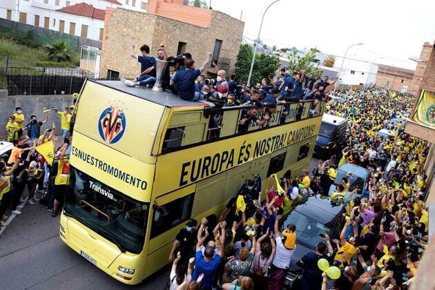 Football, EL winner FC Villarreal is welcomed by fans