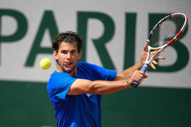 27 05 20121 Paris France, Tennis French Open Roland Garros 2021 v l , Dominic Thiem AUT , Training, warming up, warm up before the match. Copyright: Foto:xHMBxMedia