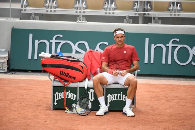 27 05 20121 Paris France, Tennis French Open Roland Garros 2021 v l , Roger Federer SUI ,Training, warming up, warm up before the match Copyright: Foto:xHMBxMedia