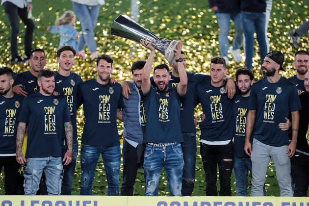 Football, EL, Final, Villarreal FC celebrate victory