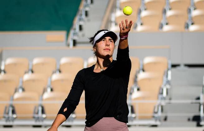 Mandatory Credit: Photo by Rob Prange Shutterstock (11976922p) Bianca Andreescu of Canada during practice ahead of the 2021 Roland Garros Grand Slam Tournament French Open Tennis, Friday Previews, Roland Garros, Paris, France - 28 May 2021 French Open Tennis, Friday Previews, Roland Garros, Paris, France - 28 May 2021  Copyright: xRobxPrange Shutterstockx 11976922p