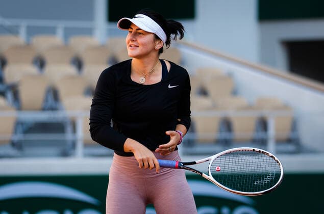 May 28, 2021: Bianca Andreescu of Canada during practice ahead of the 2021 Roland Garros Grand Slam Tournament - ZUMAa181 20210528_zaa_a181_013 Copyright: xRobxPrangex