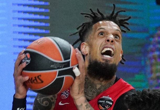 COLOGNE, GERMANY â€“ MAY 28, 2021: CSKA Moscowâ€™s Daniel Hackett in action in the 2020-21 Euroleague Final Four Semifinal B basketball match between CSKA Moscow and Anadolu Efes Istanbul at Lanxess Arena. Tatyana Makeyeva TASS  TS101F1D