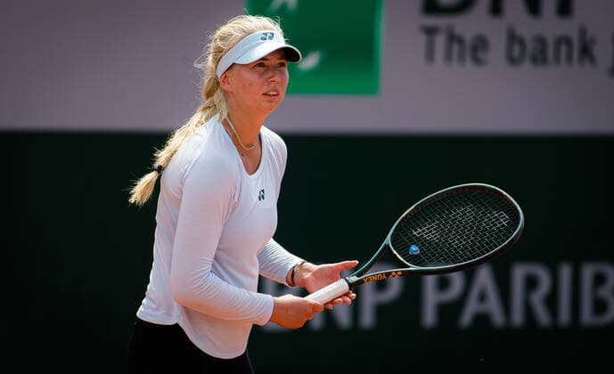 May 28, 2021: IClara Tauson of Denmark during practice ahead of the 2021 Roland Garros Grand Slam Tournament - ZUMAa181 20210528_zaa_a181_158 Copyright: xRobxPrangex