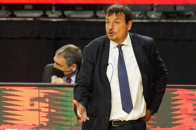 COLOGNE, GERMANY â€“ MAY 28, 2021: Anadolu Efes Istanbulâ€™s head coach Ergin Ataman shouts instructions during the 2020-21 Euroleague Final Four Semifinal B basketball match between CSKA Moscow and Anadolu Efes Istanbul at Lanxess Arena. Tatyana Makeyeva TASS  TS101F47