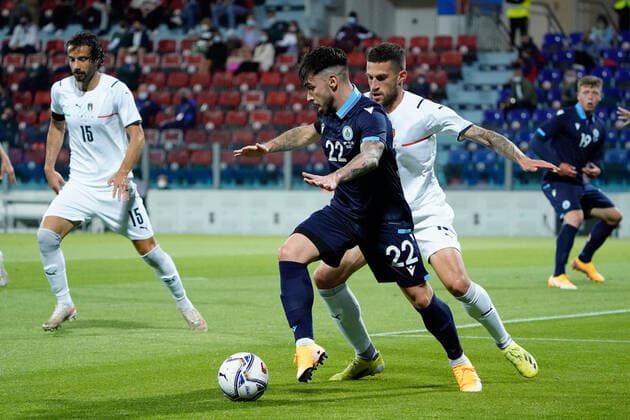 Photo Alessandro Tocco - LaPresse May 28, 2021 Cagliari - Sardinia - Italy soccer Italia vs San Marino - Friendly match - Sardegna Arena Stadium in Cagliari In the pic:Fabio Tomassini(San Marino)  Copyright: xAlessandroxTocco LaPressex