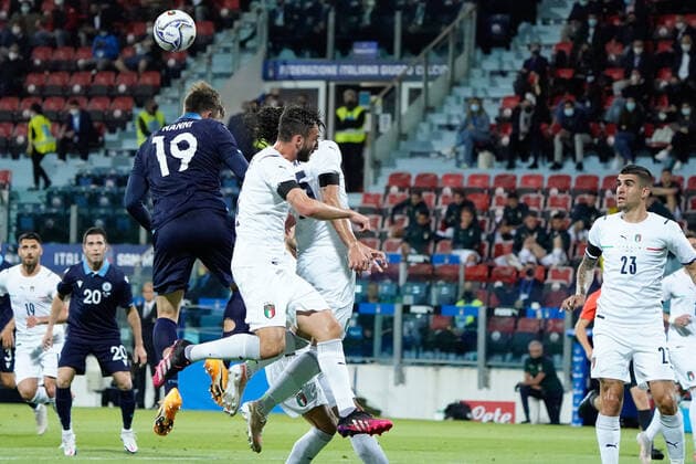 Photo Alessandro Tocco - LaPresse May 28, 2021 Cagliari - Sardinia - Italy soccer Italia vs San Marino - Friendly match - Sardegna Arena Stadium in Cagliari In the pic:Nicola Nanni(San Marino)  Copyright: xAlessandroxTocco LaPressex
