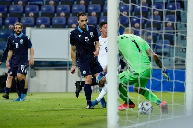 Photo Alessandro Tocco - LaPresse May 28, 2021 Cagliari - Sardinia - Italy soccer Italia vs San Marino - Friendly match - Sardegna Arena Stadium in Cagliari In the pic:Matteo Pessina (Italia) goal  Copyright: xAlessandroxTocco LaPressex