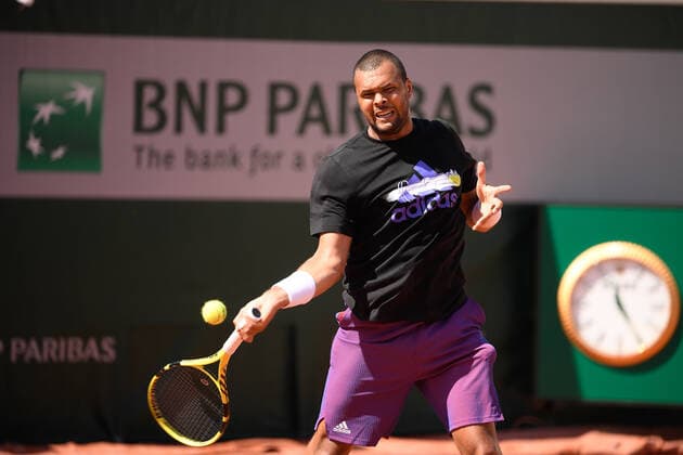 28 05 2021 Paris France, Tennis French Open Roland Garros 2021 v l , Jo Wilfried Tsonga FRA , warming up, warm up before match up, training. Copyright: Foto:xHMBxMedia