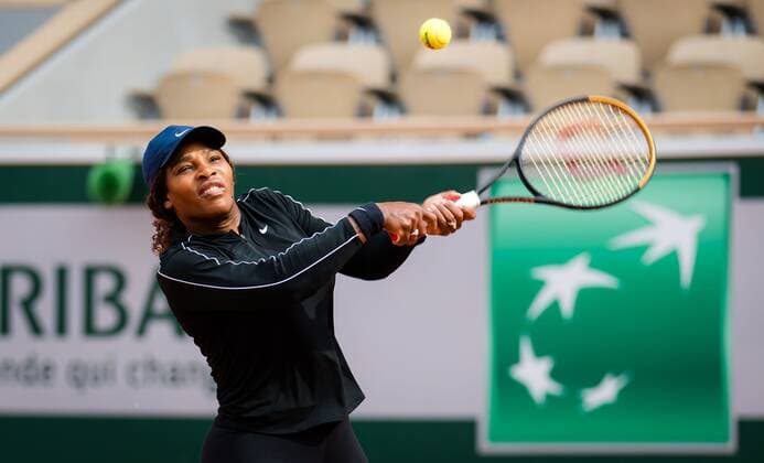 Mandatory Credit: Photo by Rob Prange Shutterstock (11977004c) Serena Williams of the United States during practice ahead of the 2021 Roland Garros Grand Slam Tournament French Open Tennis, Saturday Previews, Roland Garros, Paris, France - 29 May 2021 French Open Tennis, Saturday Previews, Roland Garros, Paris, France - 29 May 2021  Copyright: xRobxPrange Shutterstockx 11977004c