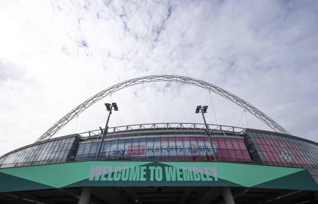 Mandatory Credit: Photo by Joe Toth BPI Shutterstock (11976057h) Commercial and marketing - Play Off Championship branding Brentford v Swansea City, EFL Sky Bet Championship, Playoffs, Final, Football, Wembley Stadium, London, UK - 29 May 2021 EDITORIAL USE ONLY No use with unauthorised audio, video, data, fixture lists, club league logos or live services. Online in-match use limited to 120 images, no video emulation. No use in betting, games or single club league player publications. Brentford v Swansea City, EFL Sky Bet Championship, Playoffs, Final, Football, Wembley Stadium, London, UK - 29 May 2021 EDITORIAL USE ONLY No use with unauthorised audio, video, data, fixture lists, club league logos or live services. Online in-match use limited to 120 images, no video emulation. No use in betting, games or single club league player publications.  Copyright: xJoexToth BPI Shutterstockx 11976057h