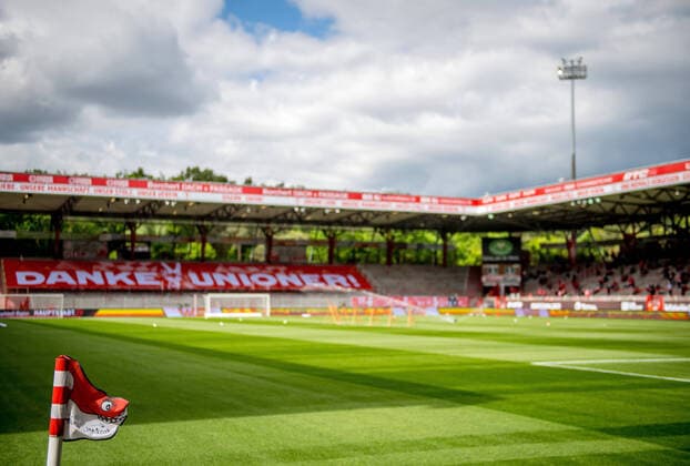 Overview of the stadium before the match 1 FC Union Berlin RB Leipzig 2 1 22 May 2021 Berlin, Stadion an der alten Foersterei Football 1 Bundesliga, 34 Matchday 1 FC Union Berlin RB Leipzig 2 1