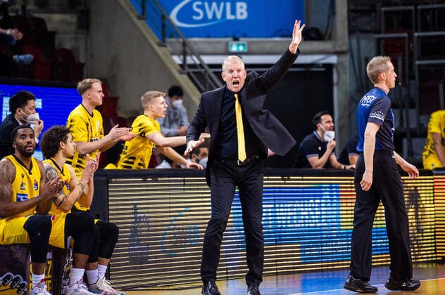 John Patrick Headcoach MHP RIESEN Ludwigsburg scream 1 Basketball Bundesliga easyCredit BBL MHP RIESEN Ludwigsburg Bayern Muenchen on 29 05 2021 in Ludwigsburg MHPArena , Baden Wuerttemberg, Germany Ludwigsburg 29 05 21 Basketball , 29 05 2021, Ludwigsburg Germany xpxsdx