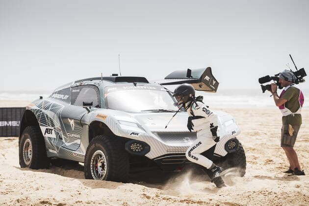 Mandatory Credit: Photo by Charly Lopez Motorsport Images Shutterstock (11984861bv) Jutta Kleinschmidt (GER) Mattias Ekstrom (SWE), ABT CUPRA XE during the 2021 Extreme E Ocean X Prix 2021 XE Ocean X Prix, Lac Rose, Dakar, Senegal - 29 May 2021 2021 XE Ocean X Prix, Lac Rose, Dakar, Senegal - 29 May 2021  Copyright: xCharlyxLopez MotorsportxImages Shutterstockx 11984861bv