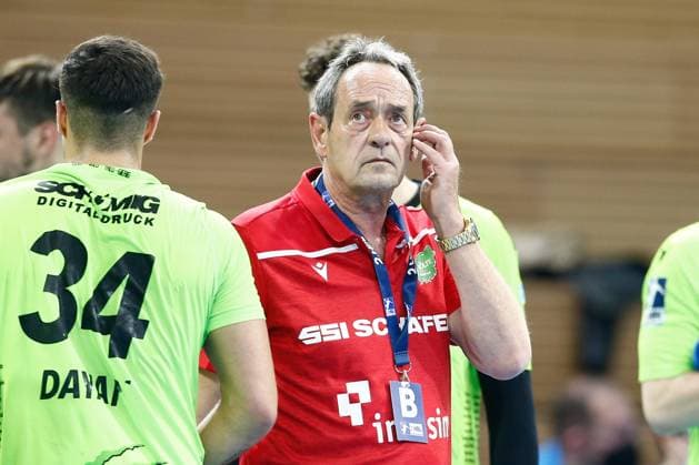 28 05 2021, xtgx, Handball 2 Bundesliga , HC Elbflorenz Dresden DJK Rimpar Woelfe emspor, v l coach Rolf Brack Rimpar Dresden