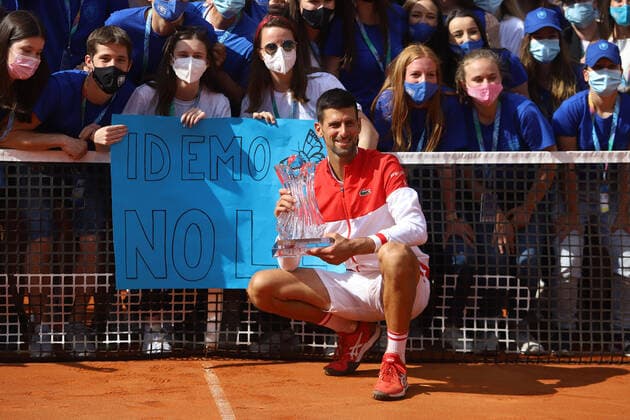 29.05.2021 Belgrade(Serbia) ATP, Tennis Herren Belgrade Open men s tennis singles final Novak Djokovic winner of tournament beside transparent let s go Nole :Str