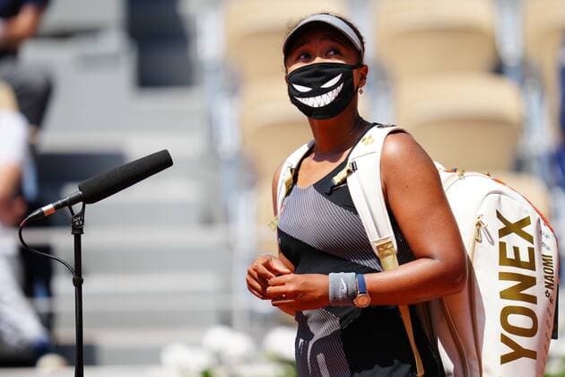 Mandatory Credit: Photo by Javier Garcia BPI Shutterstock (11977037ct) Naomi Osaka giving an interview after victory in her first round match, despite indicating that she would observe a Media Blackout French Open Tennis, Day One, Roland Garros, Paris, France - 30 May 2021 French Open Tennis, Day One, Roland Garros, Paris, France - 30 May 2021  Copyright: xJavierxGarcia BPI Shutterstockx 11977037ct